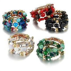 Multilayer Resin And Charm Stones Bracelet - 5 Designs  To Choose From!
